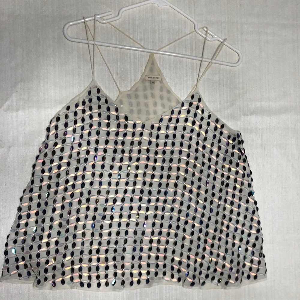 River Island Sequin  Crop Top